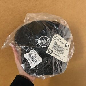 Urban Outfitters Black Snapback with White NASA Patch